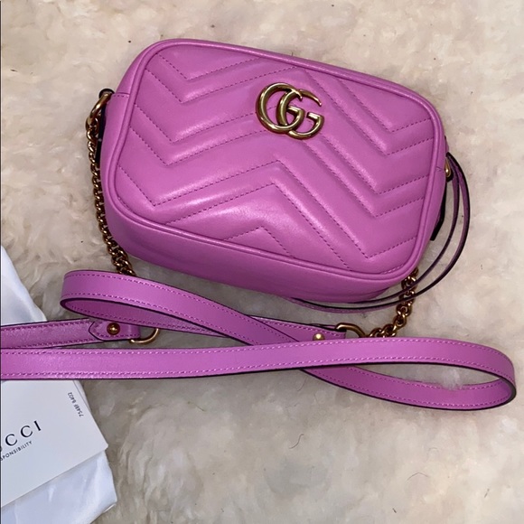 Gucci Marmont Matelasse Mini pink bag - Picture 13 of 15